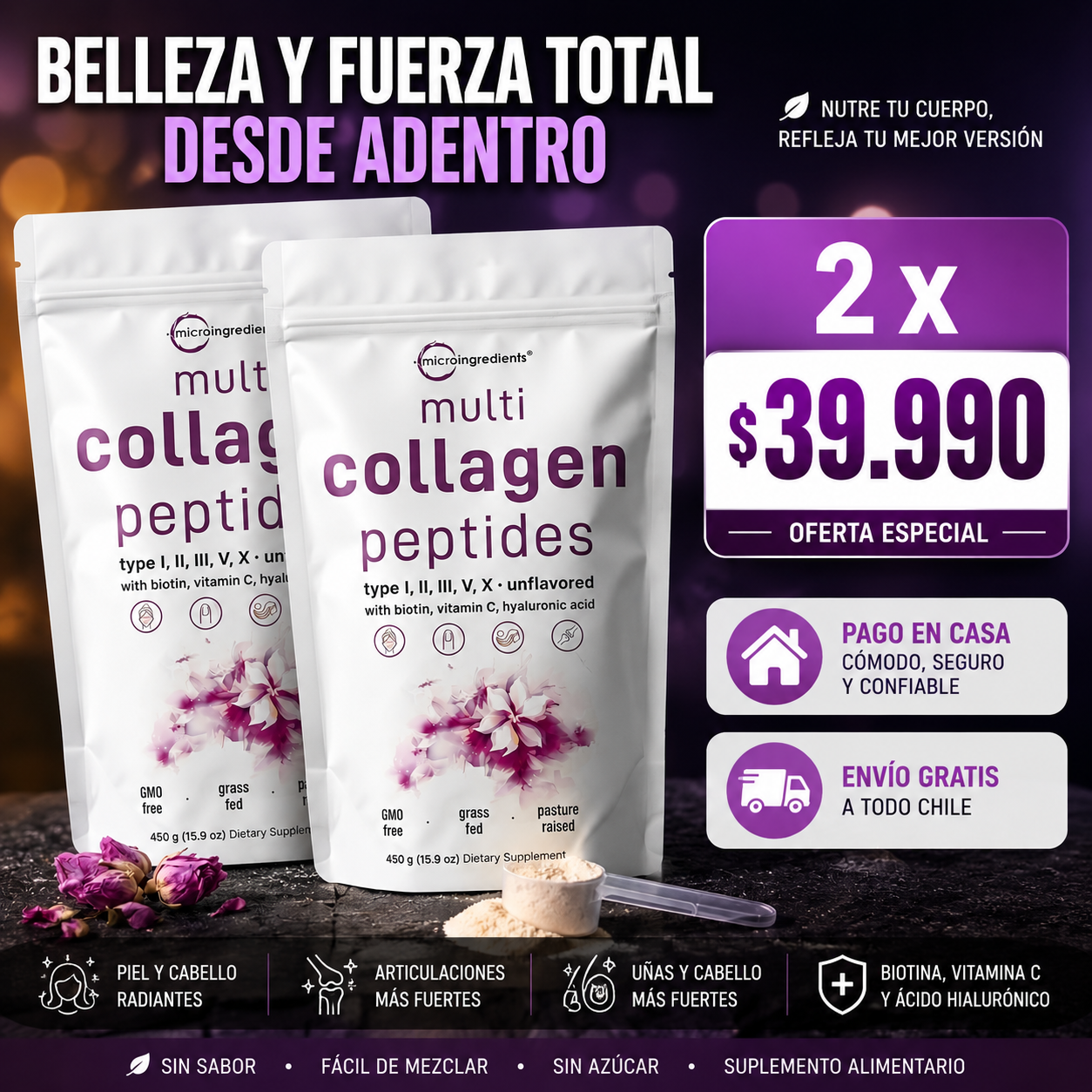 Polvo de Colágeno Hidrolizado Premium