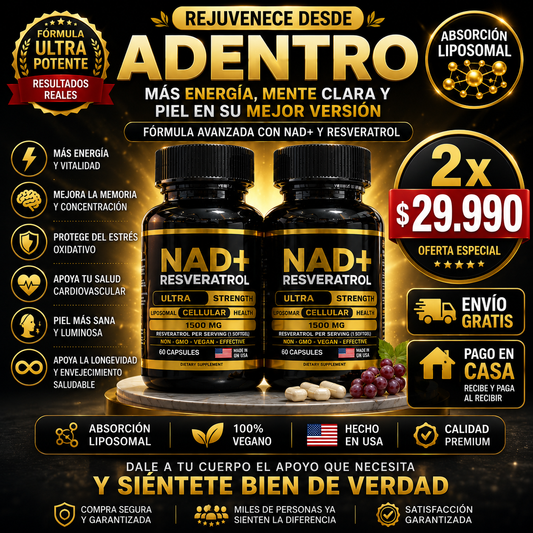 NAD + RESVERATROL AMERICANO 60 CAPSULAS