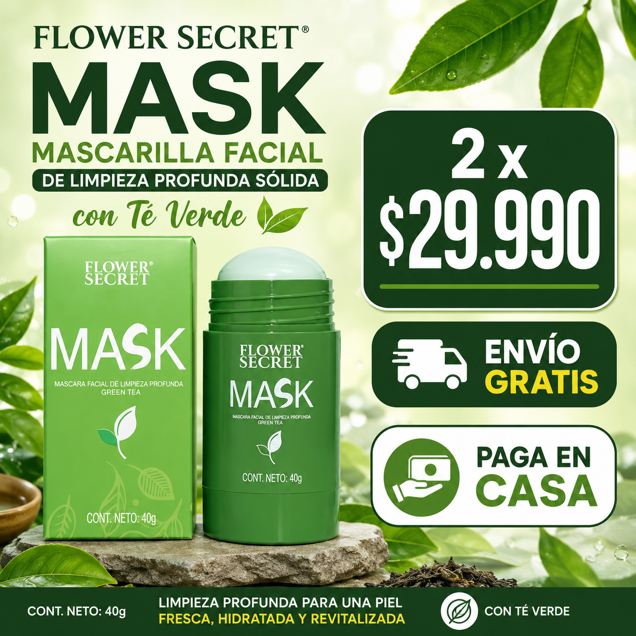 MASCARILLA TÉ VERDE EN BARRA